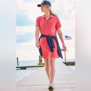Orvis Perfect Polo Dress in Faded Red